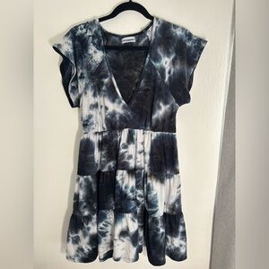 Urban Outfitters Blue and Gray Tyedye A-line dress